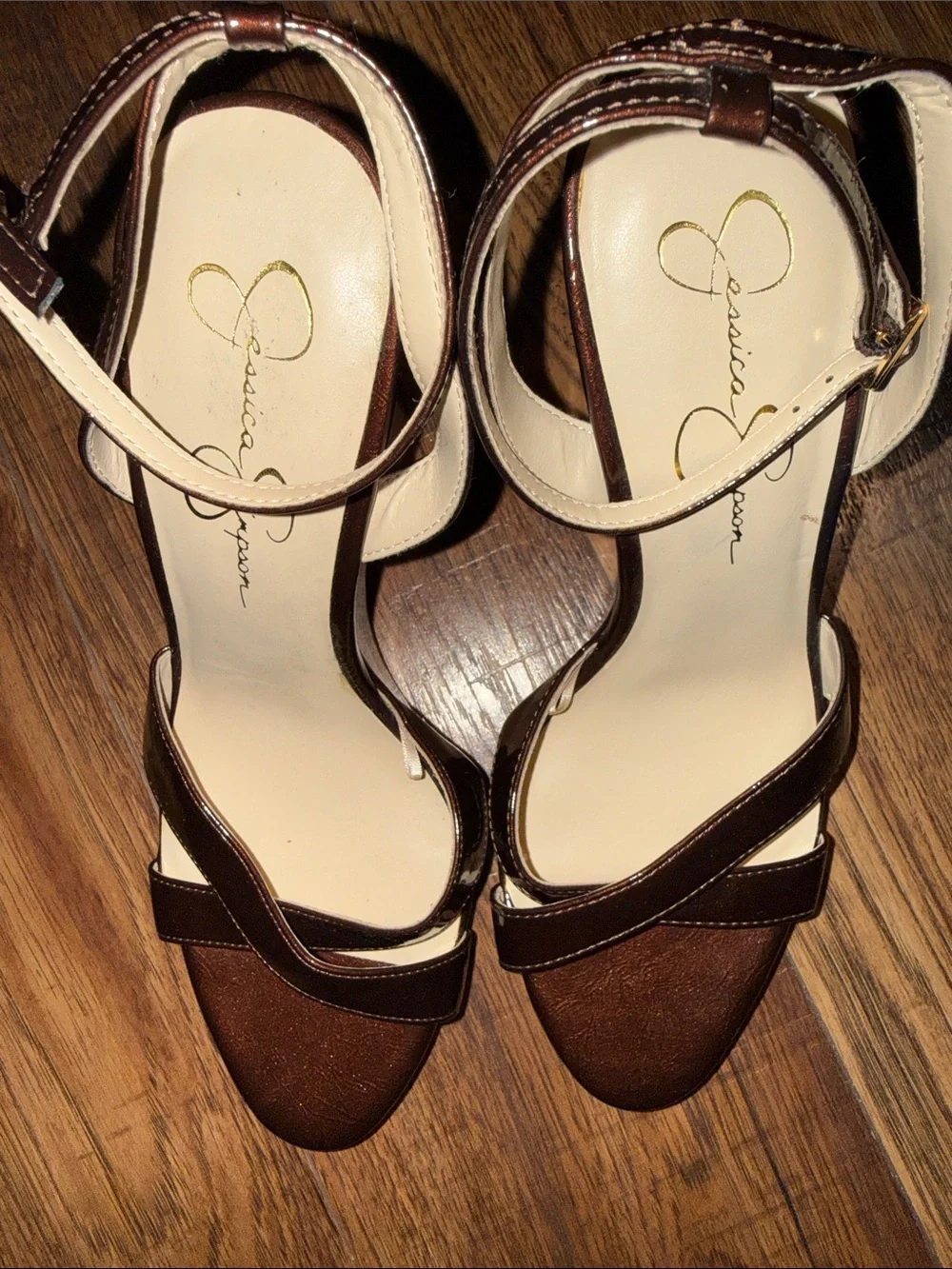 Jessica Simpson Dark Brown Crisscross Ankle Strap Heels ✨FITS SIZE 9✨
